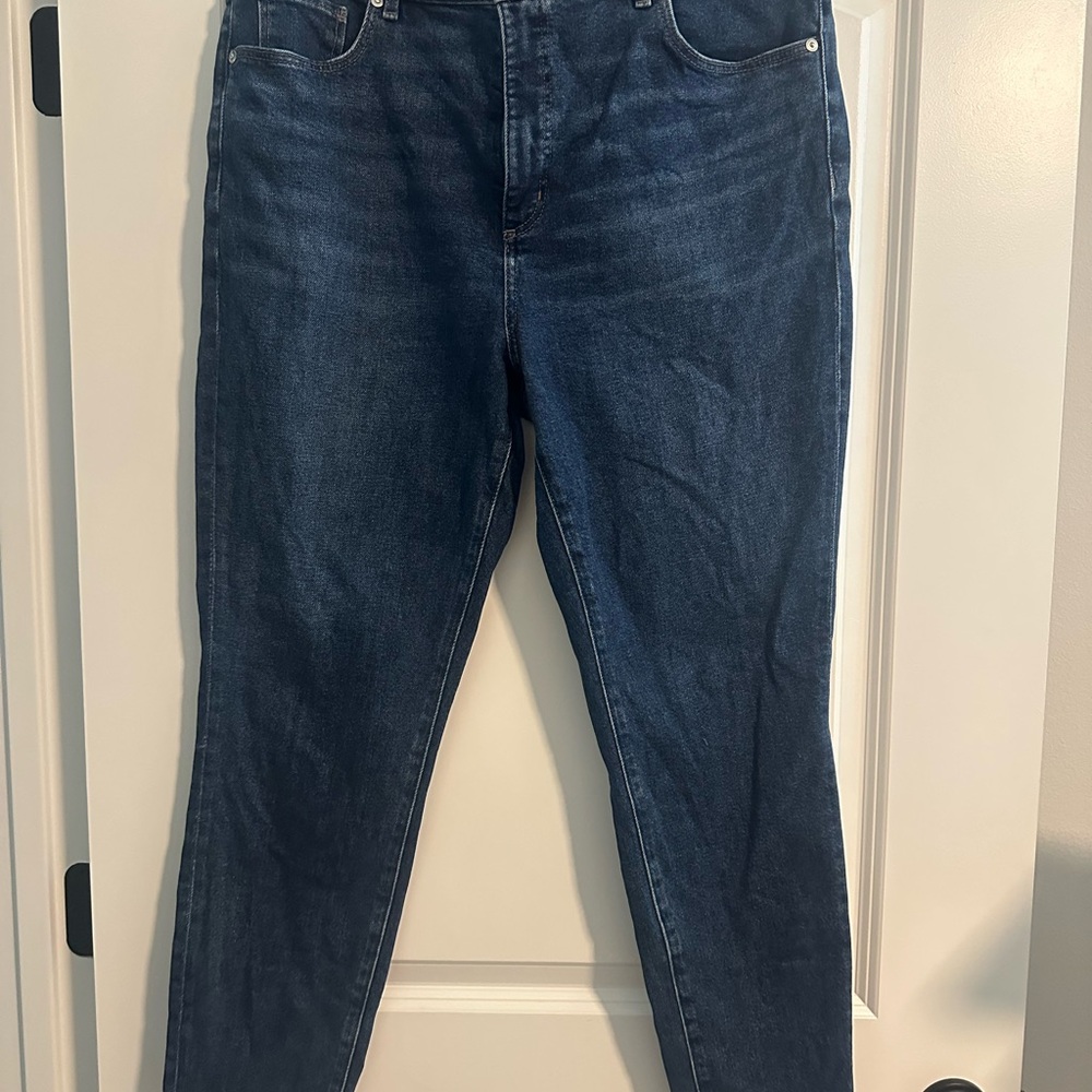 LOFT Dark Blue Curvy High Waist Skinny Ankle Jeans